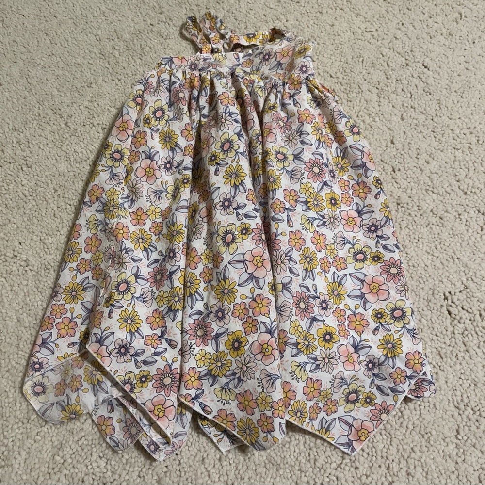 ⭐️3 for $30Tommy Bahama White Dress with Yellow, Pink Flowers Sundress Size 3T - Picture 9 of 10